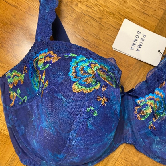 Prima Donna Blue Floral Embroidered Bra - Picture 5 of 6